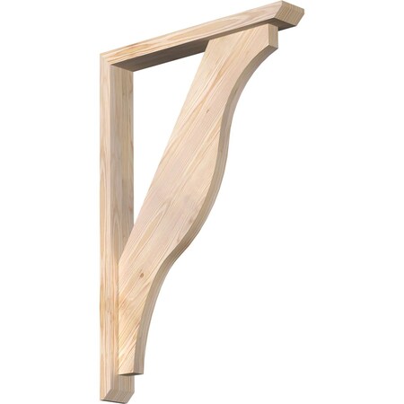 Ekena Millwork Funston Slat Smooth Bracket w/ Offset Brace, Douglas Fir, 3 1/2"W x 24"D x 36"H BKT0402X24X36FST06SDF